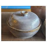 Lot of (4) Handcrafted Ceramic Pottery Lidded Pots