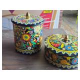 Lot of (2) Lidded Metal Containers (Holland)