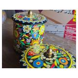 Lot of (2) Lidded Metal Containers (Holland)