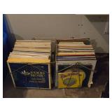 Lot of (2 Crates) Vinyl Record Albums in Sleeves