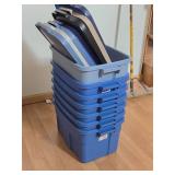 Lot of (7) Tote Bin with Lid