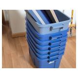Lot of (7) Tote Bin with Lid