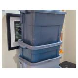 Lot of (6) Tote Bin with Lid
