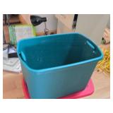 Lot of (6) Tote Bin with Lid