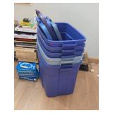 Lot of (5) Tote Bin with Lid
