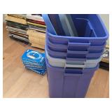 Lot of (5) Tote Bin with Lid