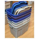 Lot of (6) Tote Bin with Lid
