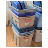Lot of (6) Tote Bin with Lid