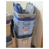 Lot of (6) Tote Bin with Lid