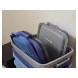 Lot of (6) Tote Bin with Lid