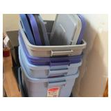 Lot of (6) Tote Bin with Lid