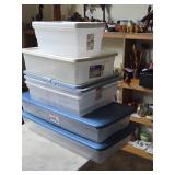 Lot of (7) Tote Bin with Lid