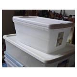 Lot of (7) Tote Bin with Lid