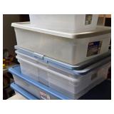 Lot of (7) Tote Bin with Lid