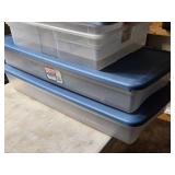 Lot of (7) Tote Bin with Lid