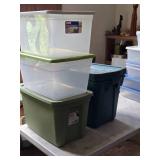 Lot of (5) Tote Bin with Lid