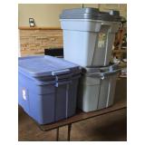 Lot of (5) Tote Bin with Lid
