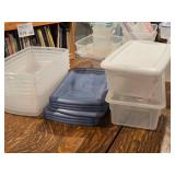 Lot of (8) Tote Bin with Lid