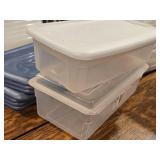 Lot of (8) Tote Bin with Lid