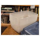 Lot of (8) Tote Bin with Lid