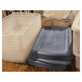 Lot of (8) Tote Bin with Lid