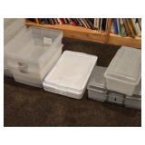 Lot of (7) Tote Bin with Lid