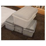 Lot of (7) Tote Bin with Lid