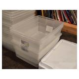 Lot of (7) Tote Bin with Lid