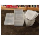 Lot of (7) Tote Bin with Lid