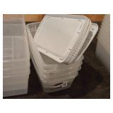 Lot of (7) Tote Bin with Lid