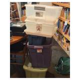 Lot of (6) Tote Bin with Lid