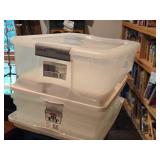 Lot of (6) Tote Bin with Lid
