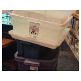 Lot of (6) Tote Bin with Lid