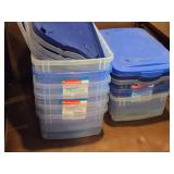 Lot of (8) Tote Bin with Lid