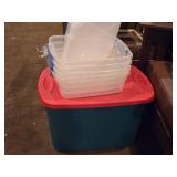 Lot of (6) Tote Bin with Lid