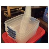 Lot of (6) Tote Bin with Lid