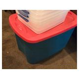 Lot of (6) Tote Bin with Lid