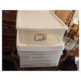 Lot of (4) Tote Bin with Lid
