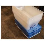 Lot of (9) Tote Bin with Lid