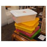 Lot of (5) Tote Bin with Lid