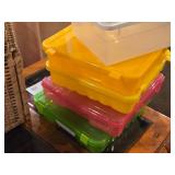 Lot of (5) Tote Bin with Lid