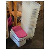 Lot of (10) Tote Bin with Lid