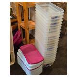 Lot of (9) Tote Bin with Lid