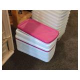 Lot of (9) Tote Bin with Lid