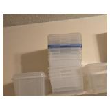 Lot of (3 Shelves) Plastic Storage Bins