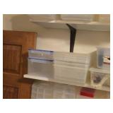 Lot of (3 Shelves) Plastic Storage Bins
