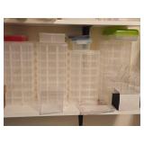 Lot of (3 Shelves) Plastic Storage Bins