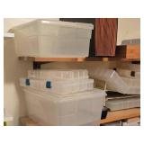 Lot of (3 Shelves) Plastic Storage Bins
