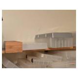 Lot of (3 Shelves) Plastic Storage Bins
