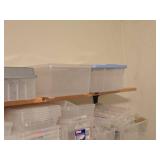 Lot of (3 Shelves) Plastic Storage Bins